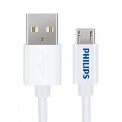 Philips SWR2101/93 Micro USB Hızlı Şarj ve Data Kablosu Beyaz 1 Metre
