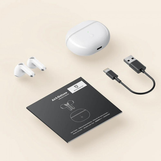 Soundpeats Air3-Deluxe Bluetooth 5.2 TWS Kablosuz Kulak içi Kulaklık Beyaz