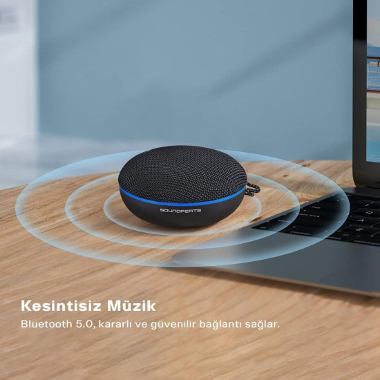 Soundpeats Halo IPX4 Su Geçirmez RGB Taşınabilir Kablosuz Bluetooth Hoparlör Siyah