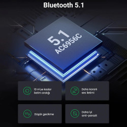 Ugreen Bluetooth 5.1 3.5mm Aux Alıcı Verici Bluetooth Adaptörü