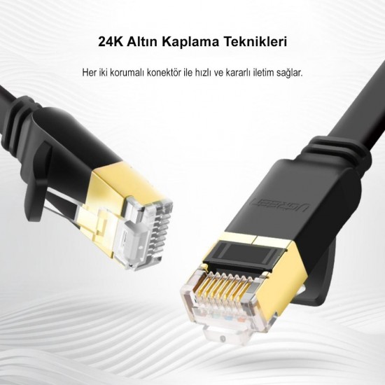 Ugreen CAT7 U/FTP Flat Ethernet Kablosu 2 Metre
