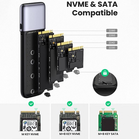 Ugreen M.2 NVME SATA USB-C 3.1 Gen2 SSD Disk Kutusu