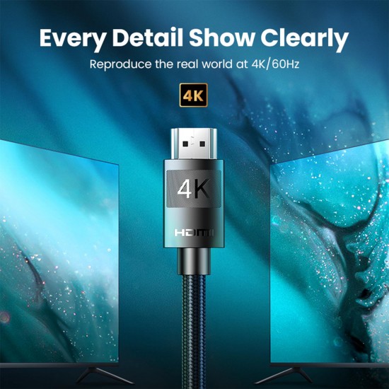 Ugreen Örgülü HDMI 2.0 4K 60Hz Görüntü Aktarım Kablosu 2 Metre