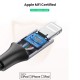 Ugreen Örgülü Type-C to Lightning iPhone Hızlı Şarj Kablosu Siyah 1.5 Metre