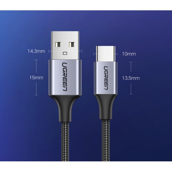 Ugreen Örgülü USB Type-C Şarj ve Data Kablosu 1.5 Metre