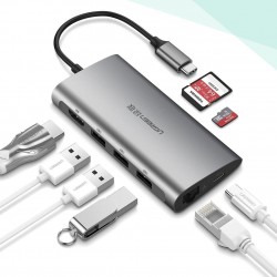 Ugreen Type-C Çok Fonksiyonlu Dönüştürücü HDMI Ethernet USB Kart Okuyucu