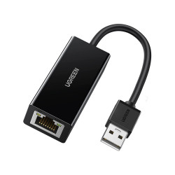 Ugreen USB 2.0 PC Mac Konsol Tv Box Ethernet Adaptörü Siyah