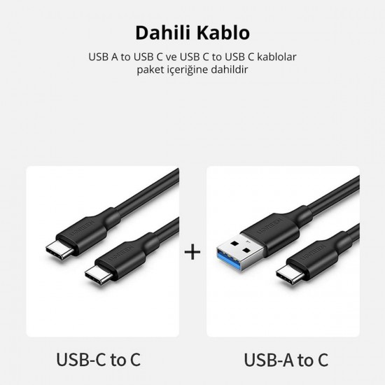 Ugreen USB 3.1 Gen 2 10Gbps Harici Taşınabilir M.2 NVME SSD 1 TB