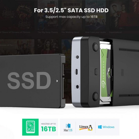 Ugreen USB-C Alüminyum 3.5” / 2.5” UASP Destekli SATA SSD HDD Taşınabilir Disk Kutusu