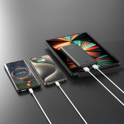 Juo 10000mAh 10.5W Çift USB-A Çıkışlı Powerbank Taşınabilir Hızlı Şarj Cihazı Siyah - 5