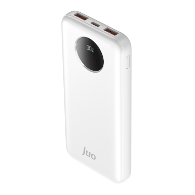 Juo 10000mAh 22.5W Dijital Led Ekranlı Taşınabilir Hızlı Şarj Cihazı Powerbank Beyaz - Juo