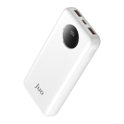 Juo 10000mAh 22.5W Dijital Led Ekranlı Taşınabilir Hızlı Şarj Cihazı Powerbank Beyaz - Juo