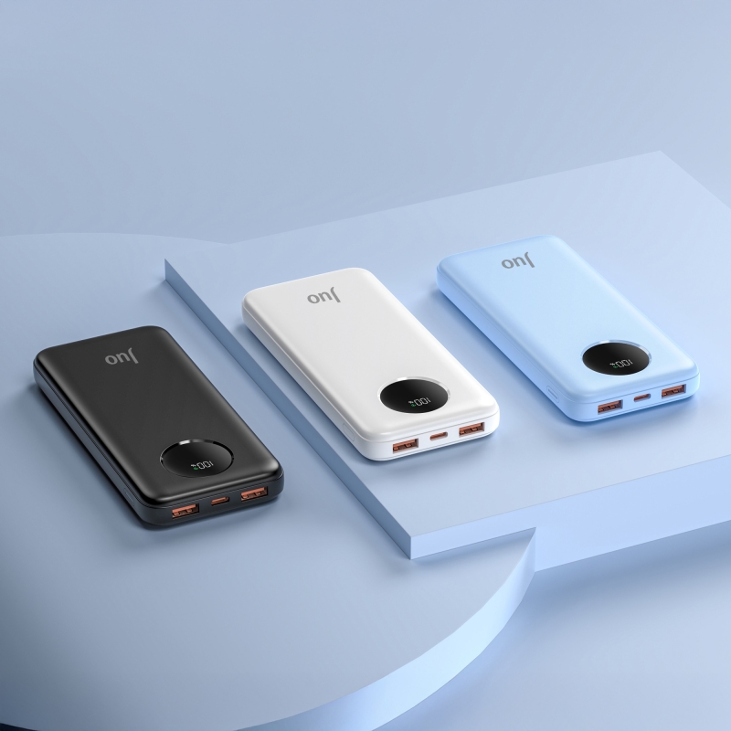 Juo 10000mAh 22.5W Dijital Led Ekranlı Taşınabilir Hızlı Şarj Cihazı Powerbank Siyah - 4