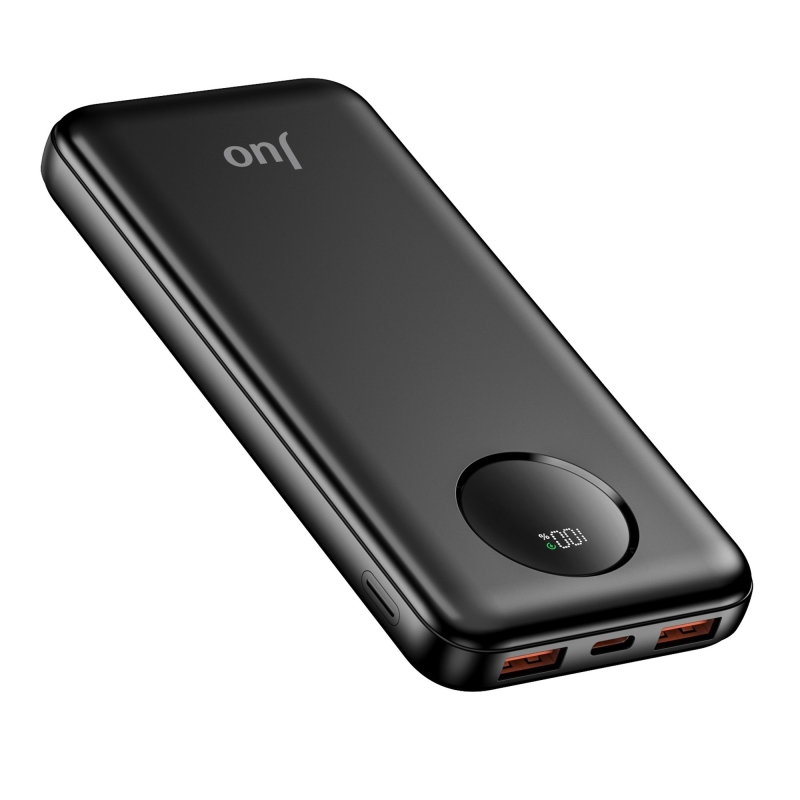 Juo 10000mAh 22.5W Dijital Led Ekranlı Taşınabilir Hızlı Şarj Cihazı Powerbank Siyah - 2