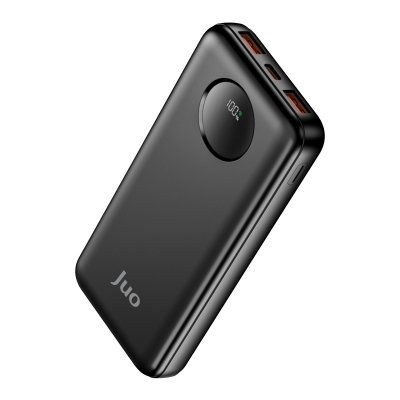 Juo 10000mAh 22.5W Dijital Led Ekranlı Taşınabilir Hızlı Şarj Cihazı Powerbank Siyah - Juo