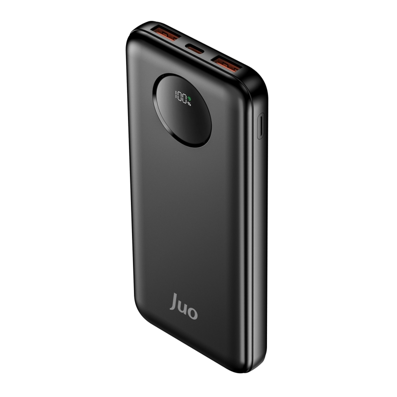 Juo 10000mAh 22.5W Dijital Led Ekranlı Taşınabilir Hızlı Şarj Cihazı Powerbank Siyah - 1