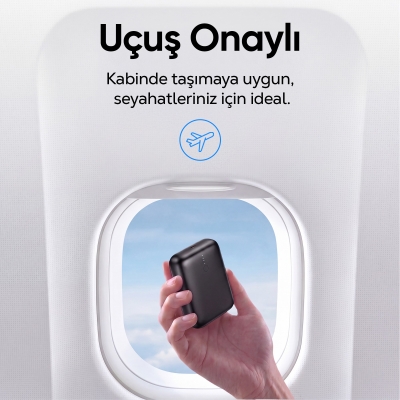 Juo 10000mAh 22.5W USB-A + USB-C Powerbank Taşınabilir Hızlı Şarj Cihazı Beyaz - 6