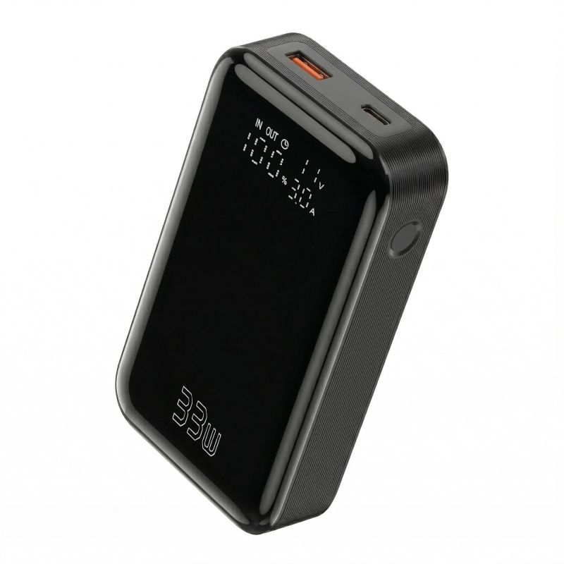 Juo 10000mAh 33W LED Watt Amper Göstergeli USB-A + Type-C Powerbank Taşınabilir Hızlı Şarj Cihazı - 1