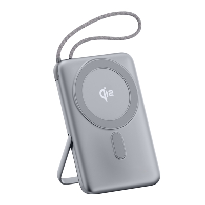 Juo 10000mAh Magsafe 15W Qi2 Sertifikalı Powerbank 22.5 Type-C Kablolu Standlı Taşınabilir Kablosuz Hızlı Şarj Cihazı - Juo