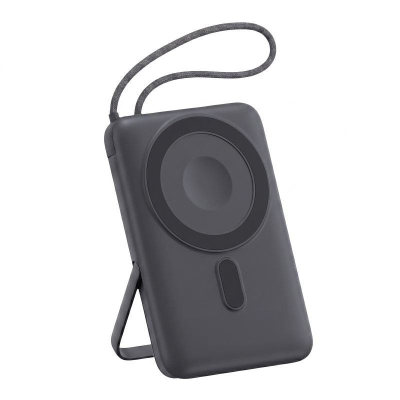 Juo 10000mAh MagSafe Apple Watch Uyumlu 22.5W Kablolu 15W Kablosuz Powerbank Standlı Taşınabilir Hızlı Şarj Cihazı - 1