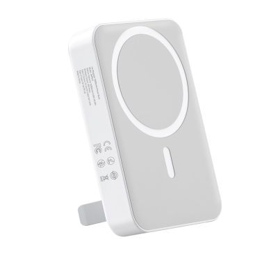 Juo 10000mAh MagSafe Powerbank Standlı PD20W Taşınabilir Kablosuz Hızlı Şarj Cihazı Beyaz - Juo