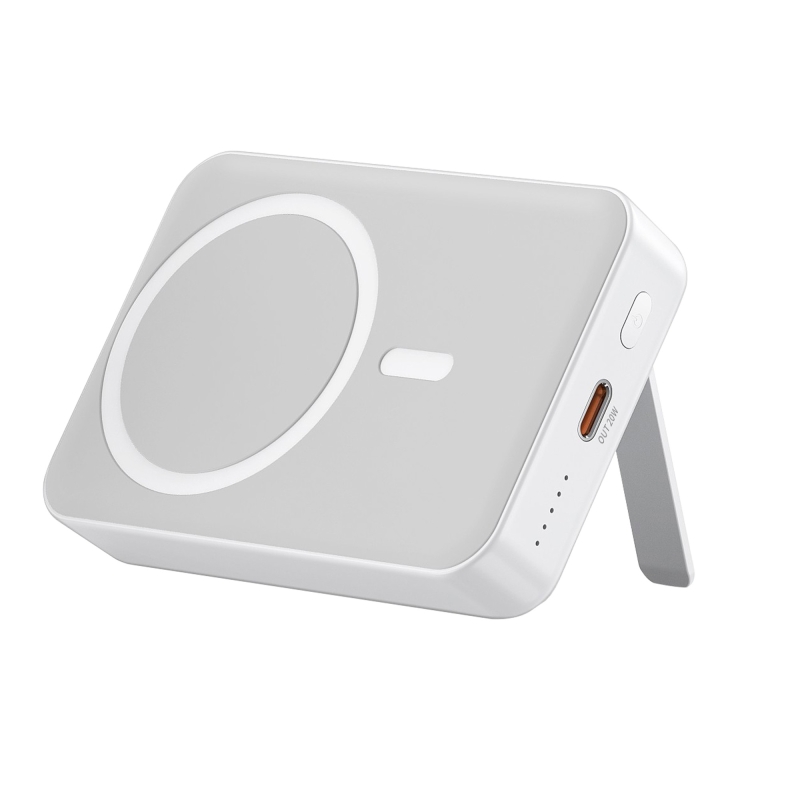 Juo 10000mAh MagSafe Powerbank Standlı PD20W Taşınabilir Kablosuz Hızlı Şarj Cihazı Beyaz - 2