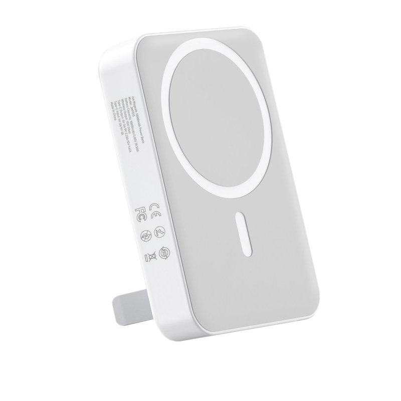 Juo 10000mAh MagSafe Powerbank Standlı PD20W Taşınabilir Kablosuz Hızlı Şarj Cihazı Beyaz - 1