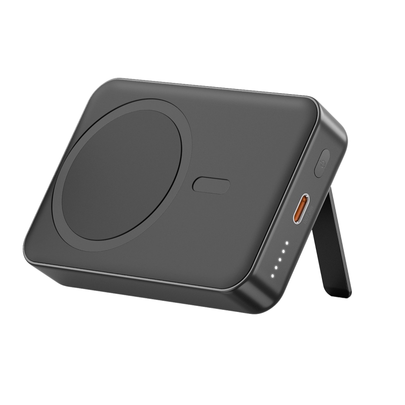 Juo 10000mAh MagSafe Powerbank Standlı PD20W Taşınabilir Kablosuz Hızlı Şarj Cihazı Siyah - 2