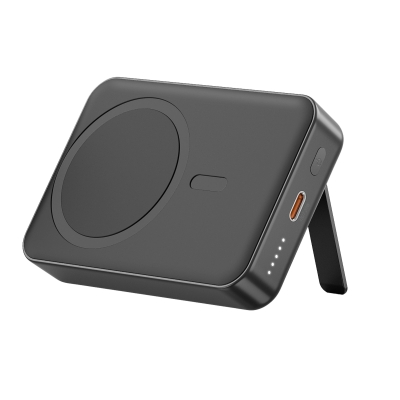 Juo 10000mAh MagSafe Powerbank Standlı PD20W Taşınabilir Kablosuz Hızlı Şarj Cihazı Siyah - 2