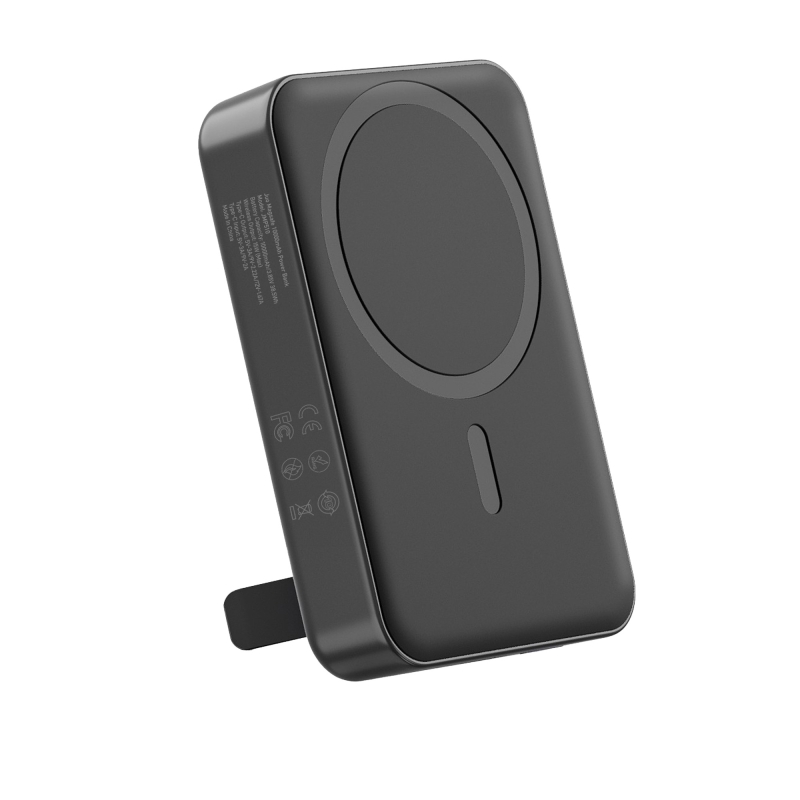 Juo 10000mAh MagSafe Powerbank Standlı PD20W Taşınabilir Kablosuz Hızlı Şarj Cihazı Siyah - 1
