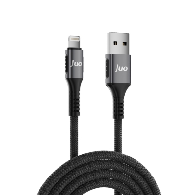 Juo 12W 2.4A USB-A to Lightning Apple iPhone iPad Örgülü Hızlı Şarj ve Data Kablosu 1 Metre - 6