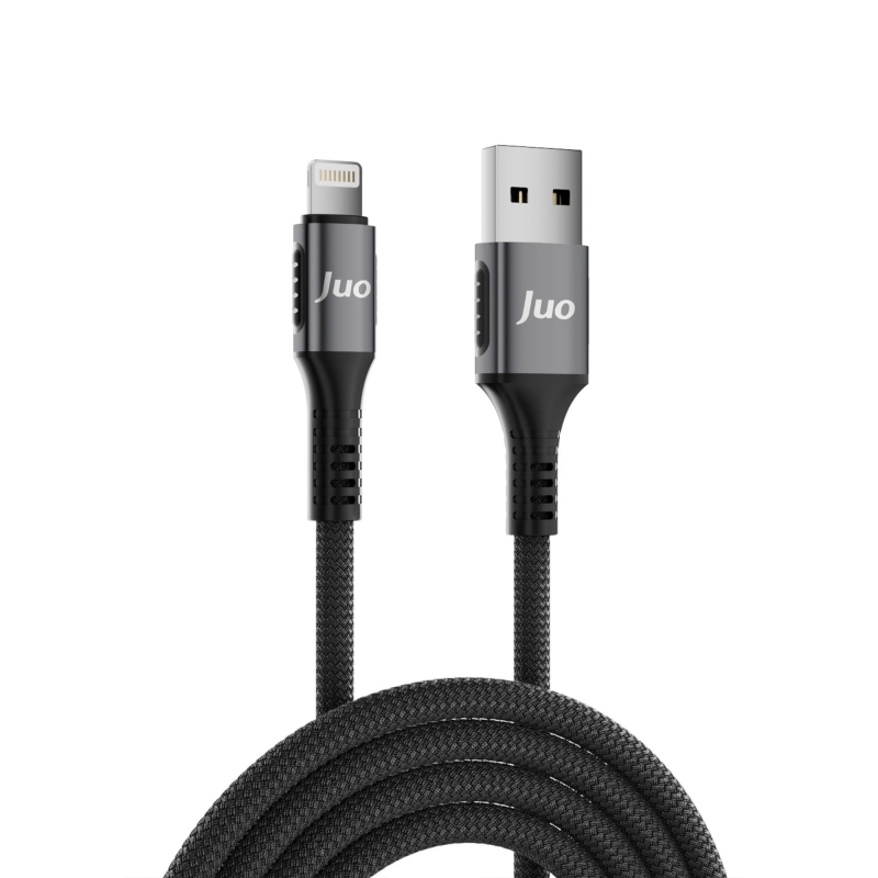 Juo 12W 2.4A USB-A to Lightning Apple iPhone iPad Örgülü Hızlı Şarj ve Data Kablosu 1 Metre - 6