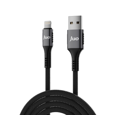 Juo 12W 2.4A USB-A to Lightning Apple iPhone iPad Örgülü Hızlı Şarj ve Data Kablosu 2 Metre - 5