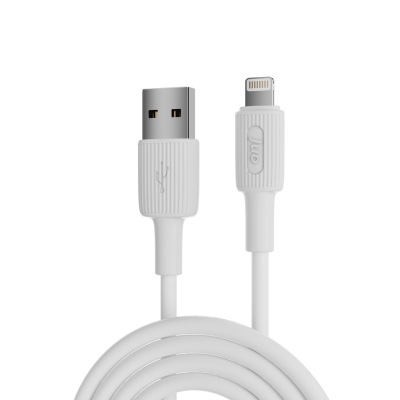 Juo 12W 2.4A USB-A to Lightning iPhone iPad Silikon Hızlı Şarj ve Data Kablosu Beyaz 2 Metre - Juo
