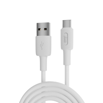 Juo 12W USB-A to Type-C Silikon Hızlı Şarj ve Data Kablosu Beyaz 1 Metre - Juo