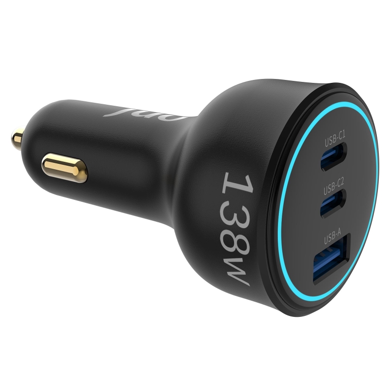 Juo 138W 3 Portlu Type-C + USB-A Araç Şarj Aleti PD 3.0 & QC 4.0 Hızlı Araç içi Şarj Cihazı - 5