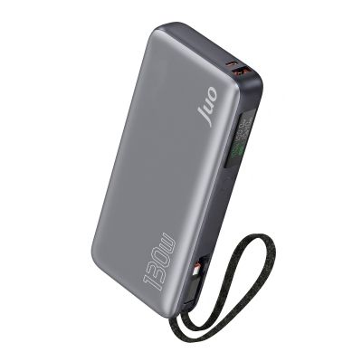 Juo 20000mAh 130W LED Ekranlı USB-A + Type-C Kablolu Powerbank Taşınabilir Hızlı Şarj Cihazı - Juo