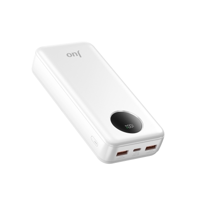 Juo 20000mAh 22.5W Dijital Led Ekranlı Taşınabilir Hızlı Şarj Cihazı Powerbank Beyaz - Juo