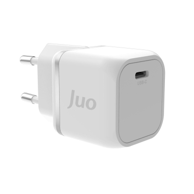 Juo 20W GaN USB-C Şarj Aleti iPhone & iPad & Android Uyumlu PD QC4.0 Type-C Hızlı Şarj Cihazı Beyaz - Juo
