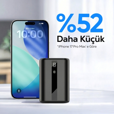 Juo 22.5W 10000mAh Led Ekranlı Mini Powerbank Taşınabilir Hızlı Şarj Cihazı - 3