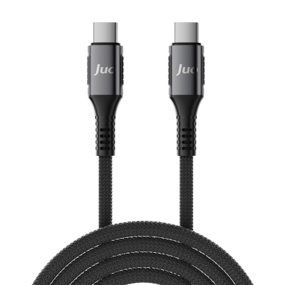 Juo 240W 5A E-Mark Çipli Örgülü USB PD Type-C to Type-C Hızlı Şarj ve Data Kablosu 2 Metre - 5