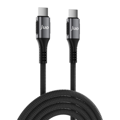 Juo 240W 5A E-Mark Çipli Örgülü USB PD Type-C to Type-C Hızlı Şarj ve Data Kablosu 2 Metre - 6