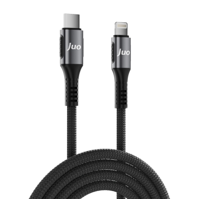 Juo 27W USB Type-C to Lightning iPhone iPad Örgülü Hızlı Şarj ve Data Kablosu 1 Metre - 6