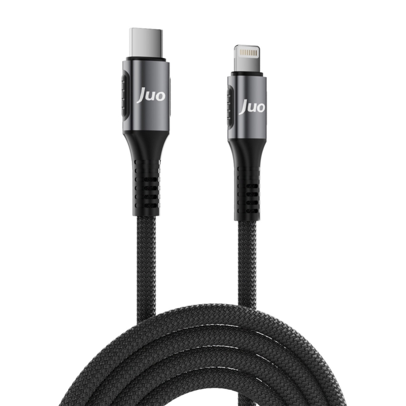 Juo 27W USB Type-C to Lightning iPhone iPad Örgülü Hızlı Şarj ve Data Kablosu 1 Metre - 6