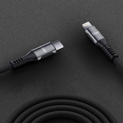 Juo 27W USB Type-C to Lightning iPhone iPad Örgülü Hızlı Şarj ve Data Kablosu 2 Metre - 4