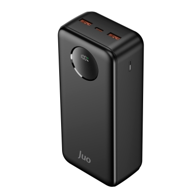 Juo 30000mAh 22.5W Dijital Led Ekranlı Taşınabilir Hızlı Şarj Cihazı Powerbank Siyah - Juo