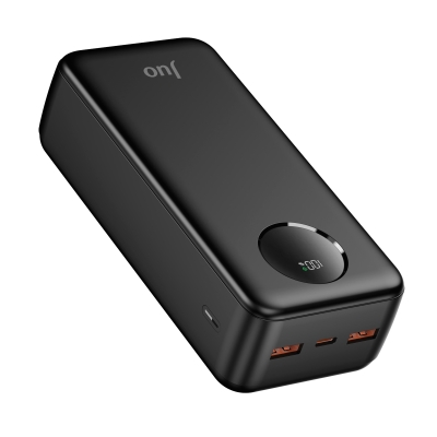 Juo 30000mAh 22.5W Dijital Led Ekranlı Taşınabilir Hızlı Şarj Cihazı Powerbank Siyah - 2
