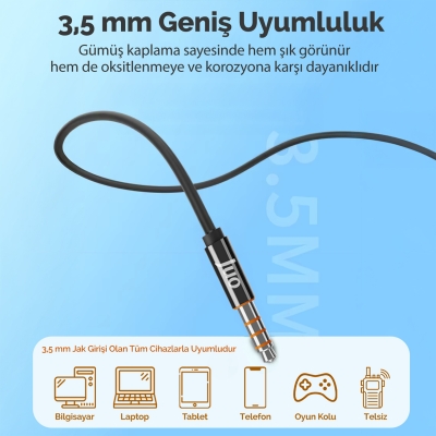 Juo 3.5mm Jack Girişli Mikrofonlu Kablolu Kulak İçi Kulaklık - 4