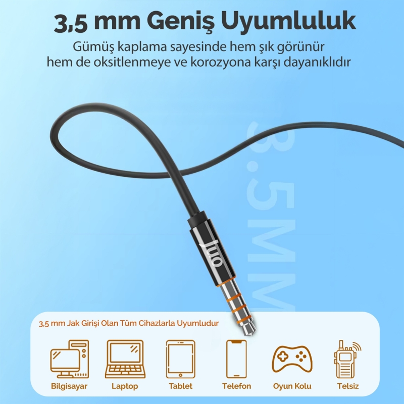 Juo 3.5mm Jack Girişli Mikrofonlu Kablolu Kulak İçi Kulaklık - 4