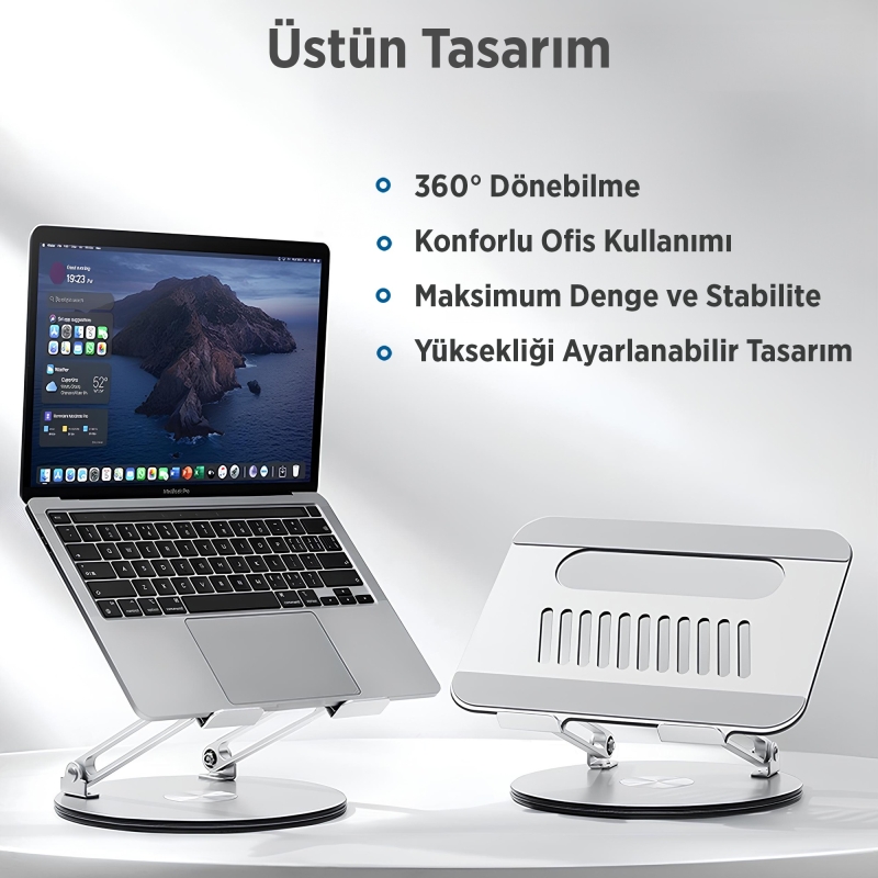 Juo 360° Dönebilen Yükseklik Ayarlı Metal Notebook Laptop Standı - 2